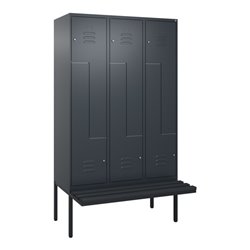 C+P Z-Spind Classic PLUS, Bank, 6 Fächer, 2120x1200x815mm, 7016/7016 Verschluss Zylinderschloss Sitzbanktyp auskragend Material 