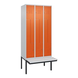 C+P Z-Spind Classic PLUS, Bank, 6 Fächer, 2120x900x815mm, 7035/2004 Verschluss Zylinderschloss Sitzbanktyp auskragend Material S