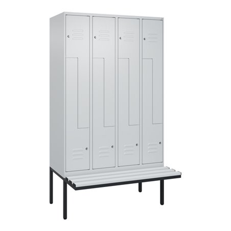 C+P Z-Spind Classic PLUS, Bank, 8 Fächer, 2120x1200x815mm, 7035/7035 Verschluss Zylinderschloss Sitzbanktyp auskragend Material 