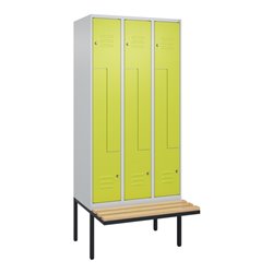 C+P Z-Spind Classic PLUS, Bank, 6 Fächer, 2120x900x815mm, 7035/0024 Verschluss Zylinderschloss Sitzbanktyp auskragend Material S