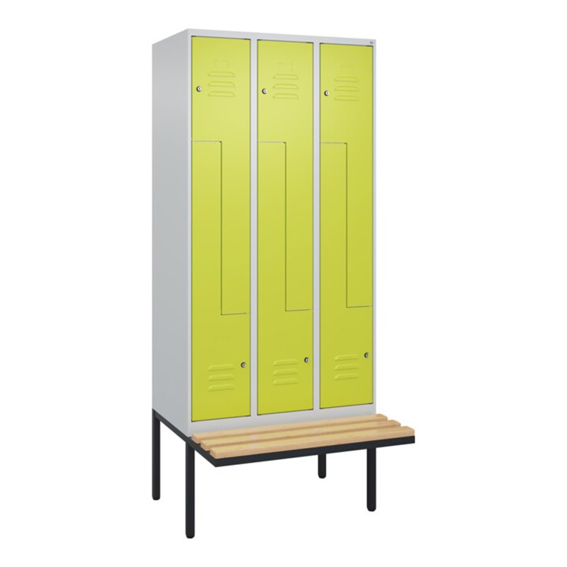 C+P Z-Spind Classic PLUS, Bank, 6 Fächer, 2120x900x815mm, 7035/0024 Verschluss Zylinderschloss Sitzbanktyp auskragend Material S