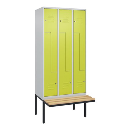 C+P Z-Spind Classic PLUS, Bank, 6 Fächer, 2120x900x815mm, 7035/0024 Verschluss Zylinderschloss Sitzbanktyp auskragend Material S