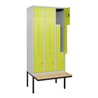 C+P Z-Spind Classic PLUS, Bank, 6 Fächer, 2120x900x815mm, 7035/0024 Verschluss Zylinderschloss Sitzbanktyp auskragend Material S
