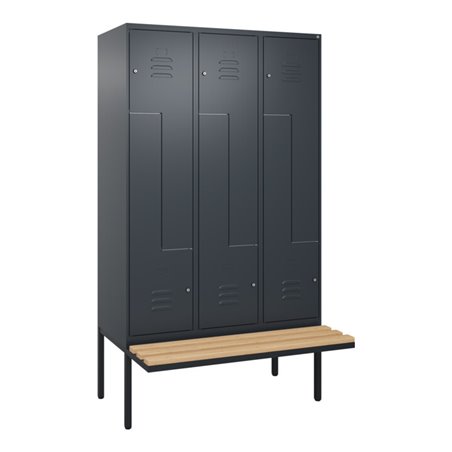 C+P Z-Spind Classic PLUS, Bank, 6 Fächer, 2120x1200x815mm, 7016/7016 Verschluss Zylinderschloss Sitzbanktyp auskragend Material 