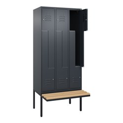 C+P Z-Spind Classic PLUS, Bank, 6 Fächer, 2120x900x815mm, 7016/7016 Verschluss Zylinderschloss Sitzbanktyp auskragend Material S