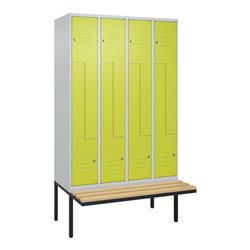 C+P Z-Spind Classic PLUS, Bank, 8 Fächer, 2120x1200x815mm, 7035/0024 Verschluss Zylinderschloss Sitzbanktyp auskragend Material 