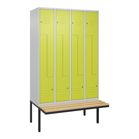 C+P Z-Spind Classic PLUS, Bank, 8 Fächer, 2120x1200x815mm, 7035/0024 Verschluss Zylinderschloss Sitzbanktyp auskragend Material 