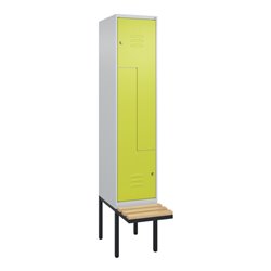 C+P Z-Spind Classic PLUS, Bank, 2 Fächer, 2120x400x815mm, 7035/0024 Verschluss Zylinderschloss Sitzbanktyp auskragend Material S