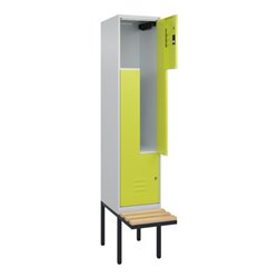 C+P Z-Spind Classic PLUS, Bank, 2 Fächer, 2120x400x815mm, 7035/0024 Verschluss Zylinderschloss Sitzbanktyp auskragend Material S