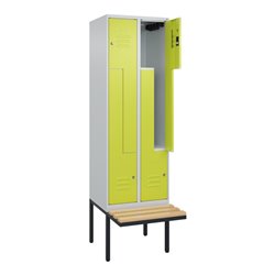 C+P Z-Spind Classic PLUS, Bank, 4 Fächer, 2120x600x815mm, 7035/0024 Verschluss Zylinderschloss Sitzbanktyp auskragend Material S