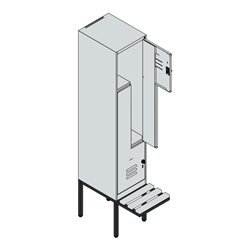 C+P Z-Spind Classic PLUS, Bank, 2 Fächer, 2120x400x815mm, 7016/7016 Verschluss Zylinderschloss Sitzbanktyp auskragend Material S