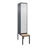 C+P Z-Spind Classic PLUS, Bank, 2 Fächer, 2120x400x815mm, 7016/7035 Verschluss Zylinderschloss Sitzbanktyp untergebaut Material 