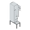 C+P Z-Spind Classic PLUS, Bank, 2 Fächer, 2120x400x815mm, 7016/7035 Verschluss Zylinderschloss Sitzbanktyp untergebaut Material 