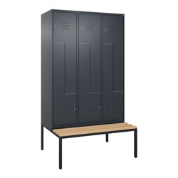 C+P Z-Spind Classic PLUS, Bank, 6 Fächer, 2120x1200x815mm, 7016/7016 Verschluss Zylinderschloss Sitzbanktyp untergebaut Material