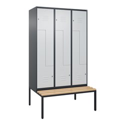 C+P Z-Spind Classic PLUS, Bank, 6 Fächer, 2120x1200x815mm, 7016/7035 Verschluss Zylinderschloss Sitzbanktyp untergebaut Material