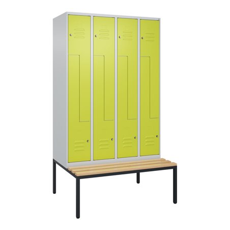 C+P Z-Spind Classic PLUS, Bank, 8 Fächer, 2120x1200x815mm, 7035/0024 Verschluss Zylinderschloss Sitzbanktyp untergebaut Material