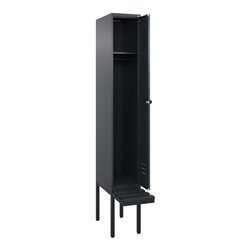 C+P Spind Classic PLUS, Bank, 1 Abteil, 2120x300x815mm, 7016/7016 Verschluss Sicherheits-Drehriegel 3 Garderobenhaken  Dekor Ban