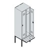 C+P Spind Classic PLUS, Bank, 2 Abteile, 2120x600x815mm, 7035/5023 Verschluss Sicherheits-Drehriegel 3 Garderobenhaken  Dekor Ba