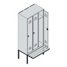 C+P Spind Classic PLUS, Bank, 3 Abteile, 2120x900x815mm, 7035/5010 Verschluss Sicherheits-Drehriegel 3 Garderobenhaken  Dekor Ba