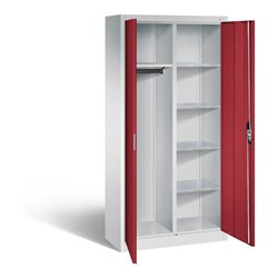 C+P Akten-/Garderobenschrank Acurado, H1950xB930xT400mm, Front Rubinrot, Korpus Lichtgrau (8920-312)
