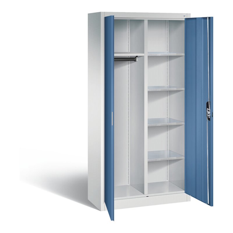 C+P Akten-/Garderobenschrank Acurado, H1950xB930xT400mm, Front Fernblau, Korpus Lichtgrau (8920-312)