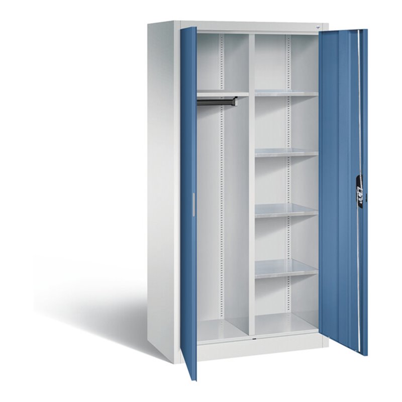C+P Akten-/Garderobenschrank Acurado, H1950xB930xT500mm, Front Fernblau, Korpus Lichtgrau (8921-312)