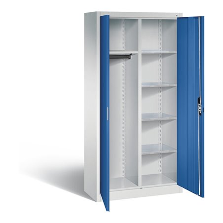 C+P Akten-/Garderobenschrank Acurado, H1950xB930xT400mm, Front Enzianblau, Korpus Lichtgrau (8920-312)