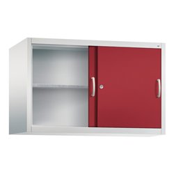 C+P Aufsatzschrank Acurado, H790xB1200xT500mm, Front Rubinrot, Korpus Lichtgrau (2055-09)