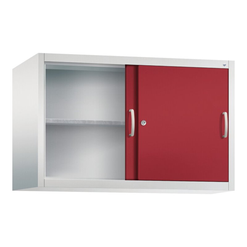 C+P Aufsatzschrank Acurado, H790xB1200xT500mm, Front Rubinrot, Korpus Lichtgrau (2055-09)