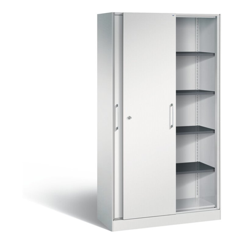 C+P Schiebetürenschrank Asisto, H1980xB1000xT435mm, Front Lichtgrau, Korpus Lichtgrau (142002-000)