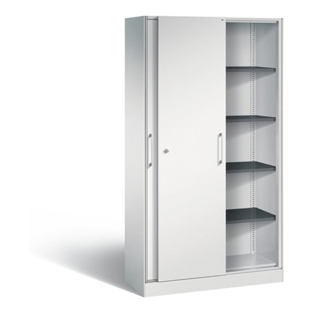 C+P Schiebetürenschrank Asisto, H1980xB1000xT435mm, Front Lichtgrau, Korpus Lichtgrau (142002-000)