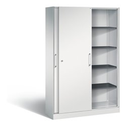 C+P Schiebetürenschrank Asisto, H1980xB1200xT435mm, Front Lichtgrau, Korpus Lichtgrau (142001-000)