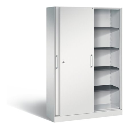 C+P Schiebetürenschrank Asisto, H1980xB1200xT435mm, Front Lichtgrau, Korpus Lichtgrau (142001-000)