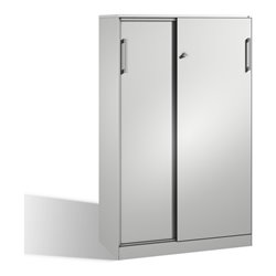 C+P Schiebetürenschrank Asisto, H1635xB1000xT435mm, Front Lichtgrau, Korpus Lichtgrau