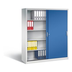 C+P Schiebetürenschrank Acurado, H1950xB1600xT500mm, Front Enzianblau, Korpus Lichtgrau (2150-00)