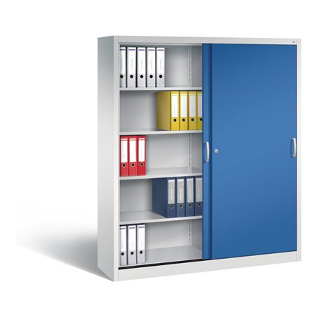 C+P Schiebetürenschrank Acurado, H1950xB1600xT400mm, Front Enzianblau, Korpus Lichtgrau (2140-00)