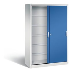 C+P Schiebetürenschrank Acurado, H1950xB1200xT500mm, Front Enzianblau, Korpus Lichtgrau (2050-60)