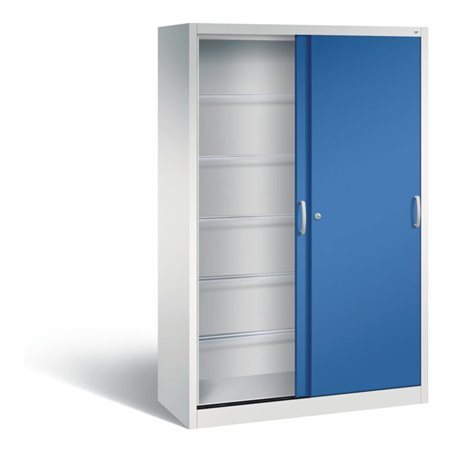C+P Schiebetürenschrank Acurado, H1950xB1200xT500mm, Front Enzianblau, Korpus Lichtgrau (2050-60)