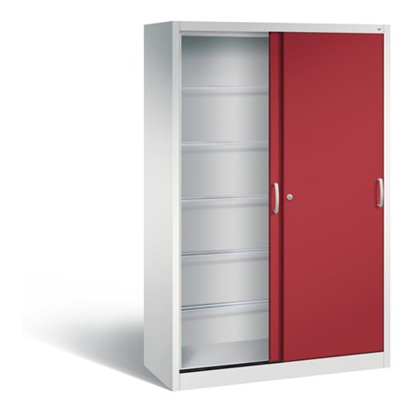 C+P Schiebetürenschrank Acurado, H1950xB1200xT500mm, Front Rubinrot, Korpus Lichtgrau (2050-60)