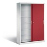 C+P Schiebetürenschrank Acurado, H1950xB1200xT500mm, Front Rubinrot, Korpus Lichtgrau (2050-60)