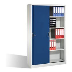 C+P Schiebetürenschrank Acurado, H1950xB1200xT400mm, Front Enzianblau, Korpus Lichtgrau (2040-00)