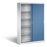 C+P Schiebetürenschrank Acurado, H1950xB1200xT400mm, Front Fernblau, Korpus Lichtgrau (2049-00)