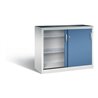 C+P Schiebetürenschrank Acurado, H1000xB1200xT500mm, Front Fernblau, Korpus Lichtgrau (2056-09)