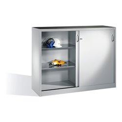 C+P Schiebetürenschrank Acurado, H1200xB1600xT400mm, Front Lichtgrau, Korpus Lichtgrau (2147-09)