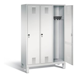C+P Garderobenschrank Evolo, H1850xB1200xT500mm, Front Lichtgrau, Korpus Lichtgrau (48010-32)