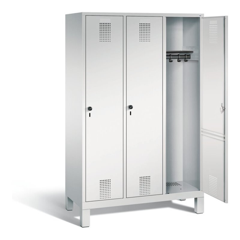 C+P Garderobenschrank Evolo, H1850xB1200xT500mm, Front Lichtgrau, Korpus Lichtgrau (48010-32)