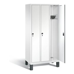 C+P Garderobenschrank Evolo, H1850xB900xT500mm, Front Dekor Weiß, Korpus Verkehrsweiß (48010-30)