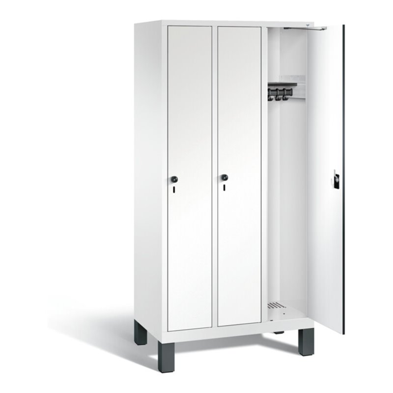 C+P Garderobenschrank Evolo, H1850xB900xT500mm, Front Dekor Weiß, Korpus Verkehrsweiß (48010-30)