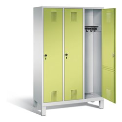 C+P Garderobenschrank Evolo, H1850xB1200xT500mm, Front Viridingrün, Korpus Lichtgrau (48010-32)