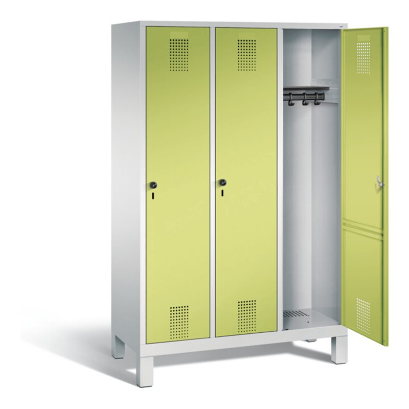 C+P Garderobenschrank Evolo, H1850xB1200xT500mm, Front Viridingrün, Korpus Lichtgrau (48010-32)